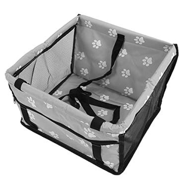 Imagem de Yctze PadrãO de Pata de Urso Lavável CAGA PET CAGA - O Assento Dobrável de Carro Com Tiras Ajustáveis para Viagens Seguras (Modelo de haste de suporte de impressão cinza da)