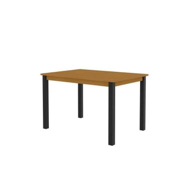 Imagem de Mesa Retangular 120x78cm Tampo em Mdf Monaco Preto / Marrom