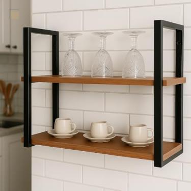 Imagem de Prateleira Suspensa Industrial Organizadora Para Casa 60X20 (Freijo)