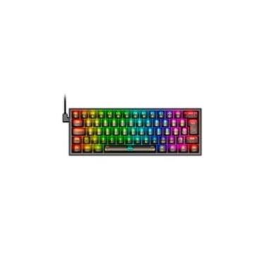 Imagem de Teclado Mecânico Gamer Redragon Fizz Clear Black, RGB Chroma Mk.II, Cabo USB-C Removível, ABNT2, Preto - K617CTB-RGB