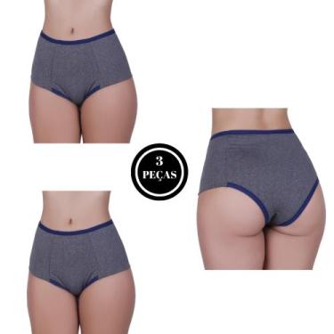 Imagem de Kit 3 Calcinha Alta Compressão Cós Alto Mescla -c3 KIT 3 REBECA - Bell
