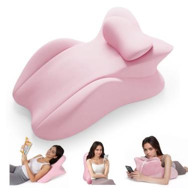 Imagem de cjc Travesseiro de cunha de espuma viscoelástica para adultos, almofada de cama de suporte multiposições com capa removível para dormir, sentar-se propensa a leitura nas costas e elevação da perna de