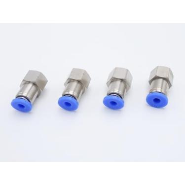 Imagem de IVLPHA Encaixe Push to Connect Tubo de 1/20.3 cm OD x 1/20.3 cm Rosca NPT fêmea, linha de ar reto pneumático, conectores de pressão rápida (pacote com 4)