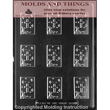 Imagem de Molde de doces de chocolate de menta e comunhão e batismo – Molde de cruz religiosa para primeira comunhão, batizado, lembrancinhas de chá de bebê e guloseimas DIY