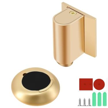 Imagem de Batente de porta magnético, batente de porta silencioso sem perfuração, trava magnética de liga de zinco, suporte magnético invisível para manter a porta aberta, fácil instalação com almofadas ou