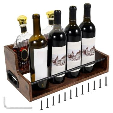 Imagem de Prateleira de exibição de garrafa de licor, organizador de xarope de café, 2 pneus, estético e duradouro, suporte para vinhos com suporte para bebidas e bebidas fáceis de montar