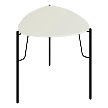 Imagem de Mesa Lateral Para Sala de Estar Baixa Pés Industrial Preto Alef I03 Luna - Lyam Decor