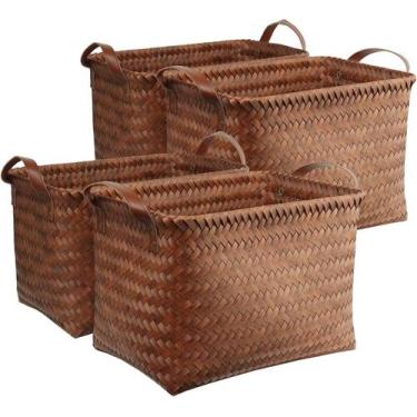 Imagem de Cestos de roupa suja BROWNLILY de plástico impermeável tecido à mão (p