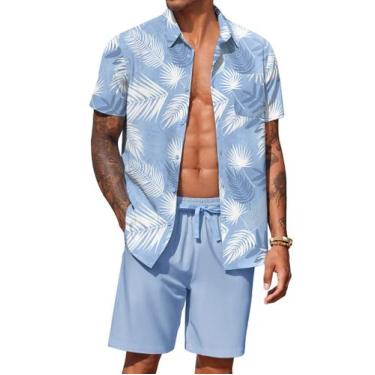 Imagem de Conjunto de roupas de 2 peças COOFANDY masculino com estampa floral ha