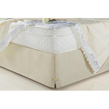 Imagem de Saia Box para Cama Solteiro Veneza Bege - Home Fernandes