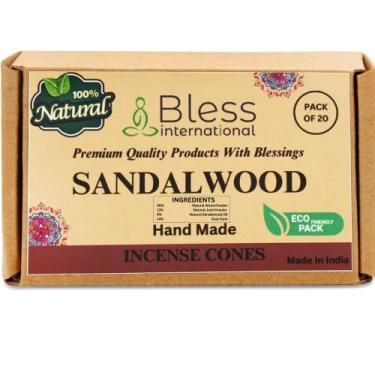 Imagem de Cones de incenso Bless International Sandalwood 100% natural