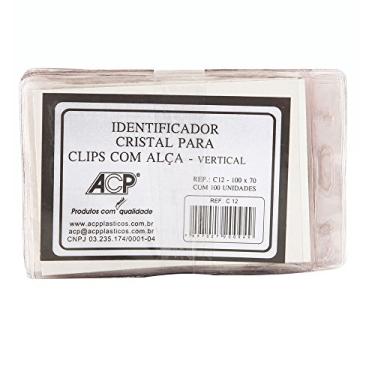 Imagem de Crachá Identificador Vertical com Jacaré Pacote com 100 Unidades ACP