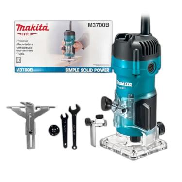 Imagem de MAKITA Tupia Manual M3700B 530W 35000RPM Corte Preciso em Madeira e MDF para Marceneiro Profissional 110v
