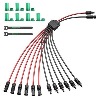 Imagem de Conectores solares: alimentação de bateria para 6 painéis solares IP68