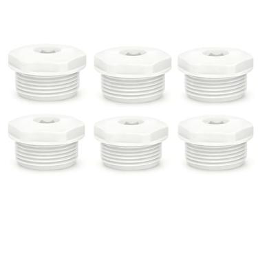 Imagem de 1/2 NPT Tomada sextavada de nylon à prova d'água, pacote com 6 acessórios rosqueados à prova de poeira para encanamento e uso industrial (branco)