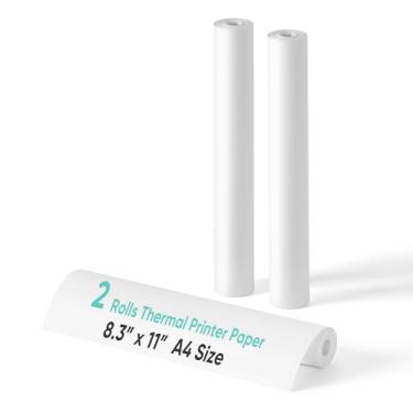 Imagem de Novodesk Papel para impressora térmica 20 x 28 cm, 2 rolos, impressão térmica avançada, compatível com impressora portátil Novodesk AZ5005, 7 m