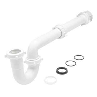 Imagem de JB Products Kit de armadilha P de baioneta de 3,5 cm, polipropileno patenteado com adaptador Marvel de PVC, inclui J-Bend, braço de parede flangeado, bucha redutora de baioneta, anéis de vedação e
