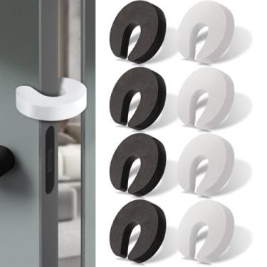 Imagem de 8 peças multifuncionais de proteção de porta, protetor de dedo de porta elegante, tampa de espuma que evita lesões nos dedos, portas batendo
