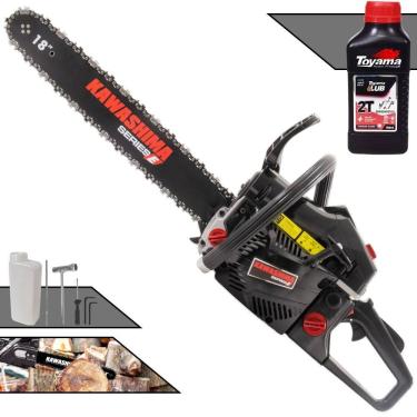 Imagem de Motosserra Profissional Kawashima Kcs 520e A Gasolina 50.8cc Com Sabre 18 3300660 + Óleo Toyama Fg50
