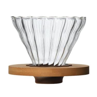 Imagem de Gotejador de café, cafeteira por gotejamento despeje - Despeje em vidro com suporte - funil de café, copo único despeje sobre, copo de filtro de café feito à mão para amantes de café