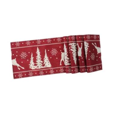 Imagem de YWJLQH Caminho de mesa natalino retangular rústico e portátil para decoração de Natal, ideal para festas de fim de ano, jantares em estilo fazenda e outras