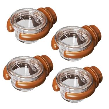 Imagem de Generic Conjunto de 4 bebedouros e comedouros para pássaros, versáteis, resistentes e fáceis de limpar, ideais para jardim, perfeitos para presentear, Marrom