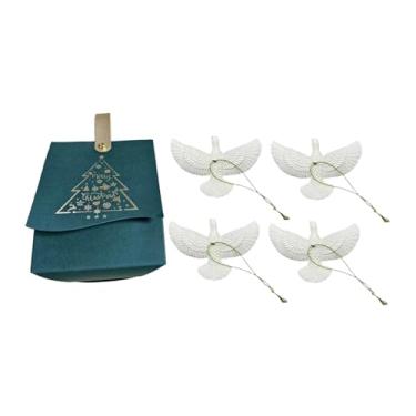 Imagem de Fenteer 4 enfeites de pomba da amizade, enfeites de Natal para pendurar, pingentes decorativos para o jardim.