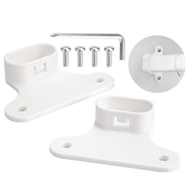 Imagem de YIBEICO Suportes de varão de armário para IKEA Komplement Pax (estilo haste plana branca)