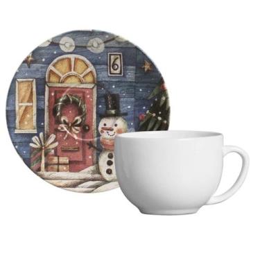Imagem de Xícara de 260ml Com Pires Unitário Porto Brasil Temático Natal Coup Ch