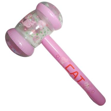 Imagem de Martelo Inflável Infantil 75cm – 5 Modelos Divertidos (Lovely, Dog, Tiger, Cat) Brinquedo Gigante para Festa, Piscina e Recreação Luma Festas (Cat Rosa)