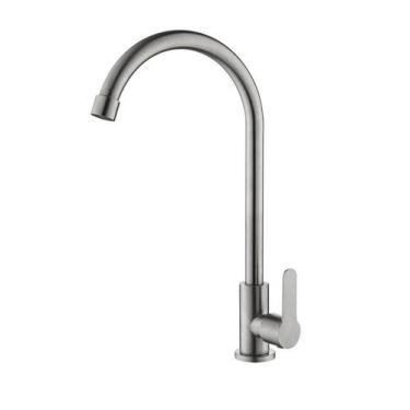 Imagem de Torneira 1/4 volta Gowff Aço Escovado Mod. Redondo Ato De Bancada