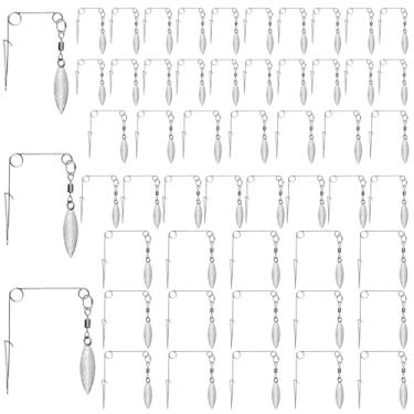 Imagem de Ghanneey Kit de 50 peças de isca giratória de pesca, folhas de salgueiro, lâminas giratórias, colheres lisas com lâmina do Colorado, iscas de pesca, acessórios de substituição