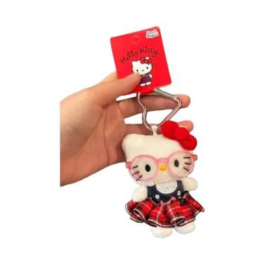 Imagem de Chaveiro De Pelúcia Kawaii Hello Kitty Com Óculos, Decoração De Bolsa,