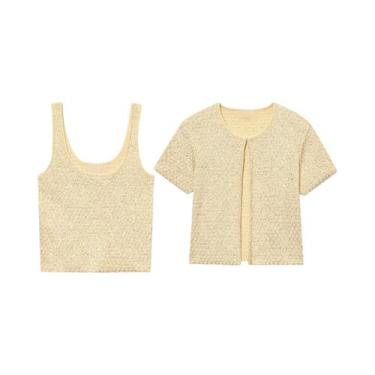 Imagem de Conjunto Feminino De Jaqueta De Lantejoulas E Top Camisola UNIZERA Mod