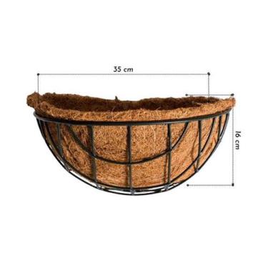 Imagem de Kit 3 a 7 Vasos de parede para plantas fibra de coco meia lua para pla