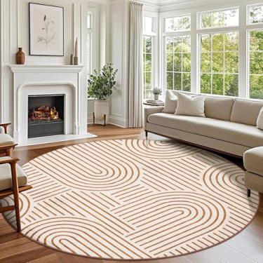 Imagem de ROYHOME Tapete lavável de 1,8 m, tapete abstrato para quarto, tapete antiderrapante arco-íris macio com traseira de borracha, tapete geométrico boho resistente a manchas de pilha baixa para sala de