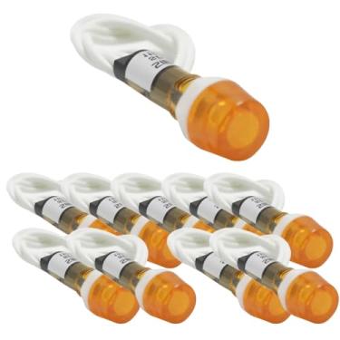 Imagem de KIT 10 SINALEIRO 9MM OLHO DE BOI AMARELO BIVOLT