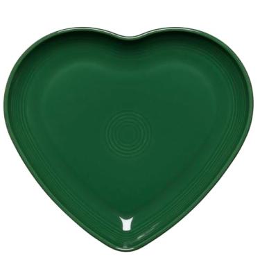 Imagem de Fiesta Prato de jantar em forma de coração de jade, 23 cm, seguro para micro-ondas e lava-louças