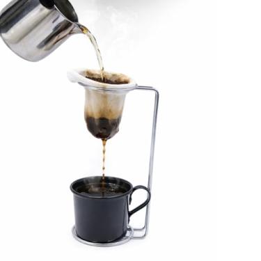 Imagem de Kit Mini Coador de Café Individual com Caneca Alumínio Preto