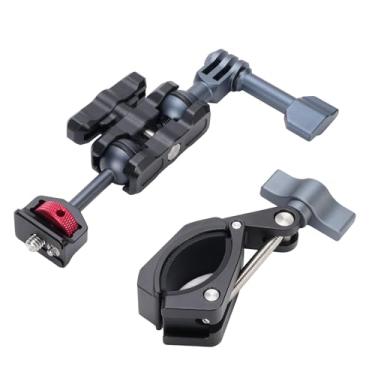 Imagem de Sonew Braçadeira para Câmera de Bicicleta, Suporte de Cabeça Esférica Dupla para X4 Pro, Action 5Pro, 4, 3 Câmeras Com Material de Liga de Alumínio, Rotação de 180 Graus, Alcance de