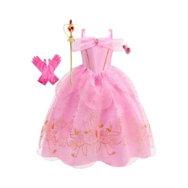 Imagem de Fantasia De Princesa Aurora Da Disney Para Crianças Para Festa, Carnav