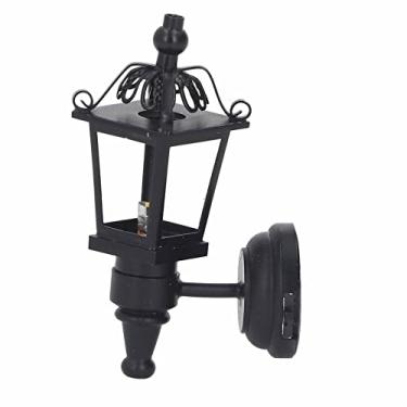 Imagem de aqxreight Lâmpada de Parede para Casa de Bonecas Em Escala 1:12, Simulação Preta, Luz de Parede LED Em Miniatura, Decoração de Jardim para Casa de Bonecas, Sua e para Uma Luz Prática, Muito