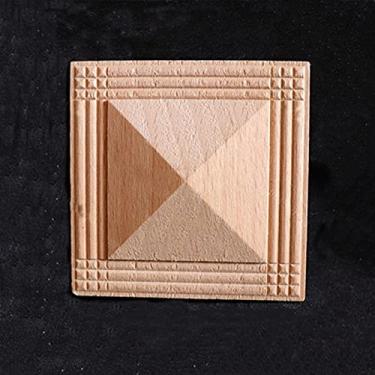 Imagem de Guarnição de madeira decorativa de mobiliário de casa, decalques de artesanato esculpido, decalques de porta de mobília sem pintura, decoração do armário, decorações de madeira para casa(12PCS,5cm)