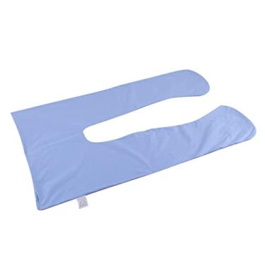 Imagem de aqxreight 1Pc Mulheres Grávidas Braço Corpo Apoiador Dormir Capa de Almofada Em Forma de U Terno Ambiental para Muitos Formatos e Algodão de Qualidade Sólida Causa Alto Dano Não Tóxico (Azul)
