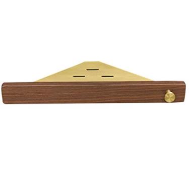 Imagem de Prateleiras flutuantes rack de montagem de parede triangular, prateleira de canto de banheiro, prateleiras flutuantes simples, decoração de parede moderna, rolamento de carga 8 kg (cor: marrom