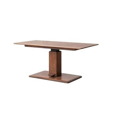 Imagem de Mesa de centro de madeira maciça, mesa de jantar de nogueira preta, mesa de jantar doméstica de carvalho moderna, minimalista, sala de estar, mesa de chá e quarto