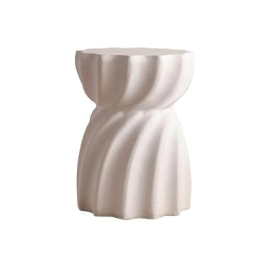 Imagem de URGDWEKJY Mesa de centro mesa de centro nórdica redonda pequena mesa de centro simples criativa mesa de centro retrô branca mesa de centro mesa de quarto