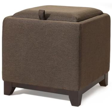 Imagem de Banqueta para pés com armazenamento portátil banco de armazenamento doméstico, banco de sofá multifuncional, mesa de cabeceira prática para quarto, cozinha, escritório (cor: marrom, tamanho: B)