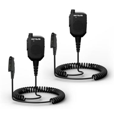 Imagem de Retevis Microfone de alto-falante Walkie Talkie, redução de ruído AI, IP54 à prova d'água, cabo Kevlar, para HD1 HD2 RT29 RT29D RT48 NR30 NR30S NR30D RB23, compatível com rádio bidirecional Motorola