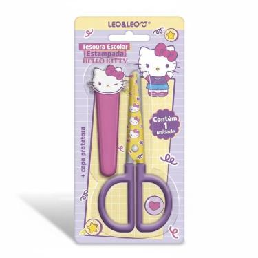 Imagem de Tesoura Escolar Estampada Hello Kitty Com Capa - Leoeleo